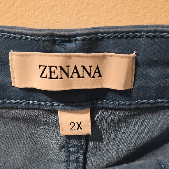 Zenana Blue Flared Pants - Picture 2 of 4